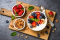 Greek yogurt granola with fresh berries . Royalty Free Stock Photo