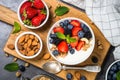 Greek yogurt granola with fresh berries . Royalty Free Stock Photo