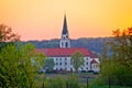 Greekcatholic cathedral in Krizevci sunset view Royalty Free Stock Photo