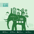Let`s Save the world together green ecology vector illustration. Royalty Free Stock Photo
