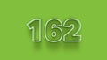 Green 3d symbol of 162 number icon on Green background Royalty Free Stock Photo