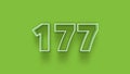 Green 3d symbol of 177 number icon on Green background Royalty Free Stock Photo