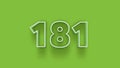 Green 3d symbol of 181 number icon on Green background