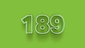 Green 3d symbol of 189 number icon on Green background Royalty Free Stock Photo