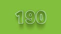 Green 3d symbol of 190 number icon on Green background Royalty Free Stock Photo