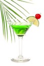 Green absinthe martini alcohol cocktail Royalty Free Stock Photo