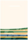 Green abstract agriculture field vector leaflet. Agro card template, farm presentation. Vertical a4 layout with nature Royalty Free Stock Photo