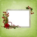 Green abstract background with frame