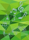 Green abstract background with music notes Royalty Free Stock Photo