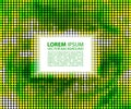 Green abstract banner halftone square