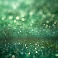 Green abstract bokeh glittery background with defocused light in square format Royalty Free Stock Photo