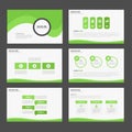 Green Abstract Brochure report flyer magazine presentation element template a4 size set for advertising marketing website