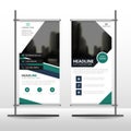 Green Abstract Business Roll Up Banner flat design template ,Abstract Geometric banner template Vector illustration set Royalty Free Stock Photo