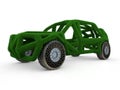 Green abstract eco-friendly car