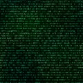 Green abstract complicated crypto symbols on black, data encryption binary code seamless pattern Royalty Free Stock Photo