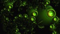 Green abstract 3D fractal ciecle. Biology, nature background, 3D rendering Royalty Free Stock Photo