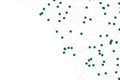 Green abstract digital network background with connected nodes and lines science and tech concept Royalty Free Stock Photo