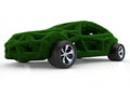 Green abstract eco-friendly car