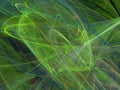 Green Abstract Fractal Curves With Chaotic Lines