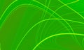 Green abstract neon background with smooth curved brush-drawn stripes
