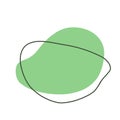 Green abstract organic blob doodle