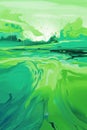 Green abstract paint landscape. Modern art background Royalty Free Stock Photo