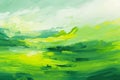 Green abstract paint landscape. Modern art background Royalty Free Stock Photo