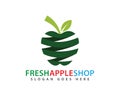 Green abstract spring apple fruit vector logo design