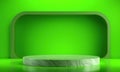 Green Abstract Stage With Marble Pedestal platform Royalty Free Stock Photo