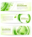 Green abstract vector background with Earth