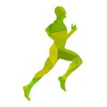 Green abstract vector runner