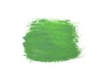 Green abstract watercolor spot aquarel painted by brush isolated on white backgrounds