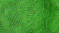 Green abstract wireframe futuristic background, 3d render