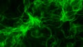 Green abtract background, glowing plasma smoke pattern