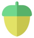Green acorn, icon