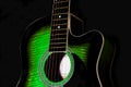 Green acoustic guitar body Royalty Free Stock Photo