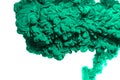 Green acrylic ink in water.Abstract paint splash cloud isolated on white background Royalty Free Stock Photo