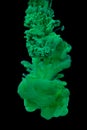 Green acrylic paint in water.