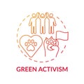 Green activism red gradient concept icon