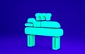 Green Acupuncture therapy icon isolated on blue background. Chinese medicine. Holistic pain management treatments