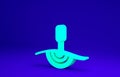 Green Acupuncture therapy icon isolated on blue background. Chinese medicine. Holistic pain management treatments