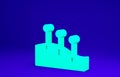 Green Acupuncture therapy icon isolated on blue background. Chinese medicine. Holistic pain management treatments