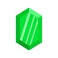 Green adamant icon, flat style. Royalty Free Stock Photo