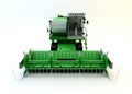 Green agricultural combine-harvester