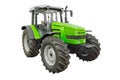 Green agricultural tractor, front view Royalty Free Stock Photo