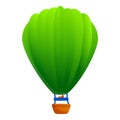 Green air balloon icon, cartoon style Royalty Free Stock Photo