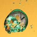 Green air bubble in water Royalty Free Stock Photo