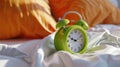 The green alarm clock.AI generated image Royalty Free Stock Photo