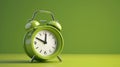 The Green Alarm Clock.AI generated image Royalty Free Stock Photo