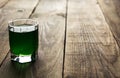 Green alcohol shot drink Royalty Free Stock Photo